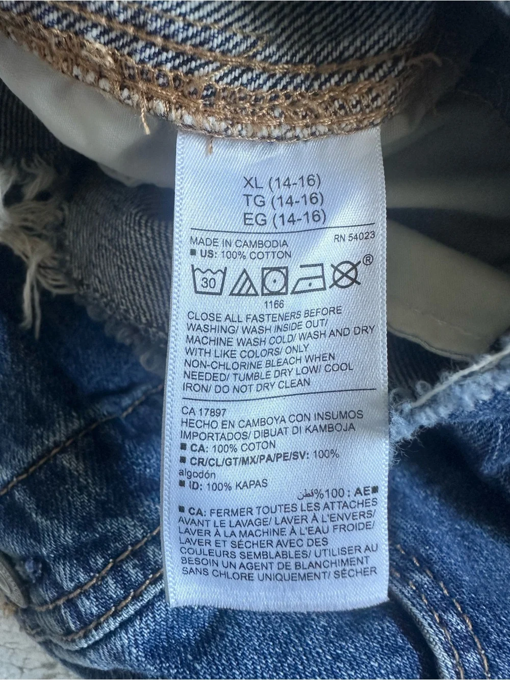 Old Navy | Denim Non-Stretch Jean Cut-Off Shortalls | Size Extra Large (14-16)